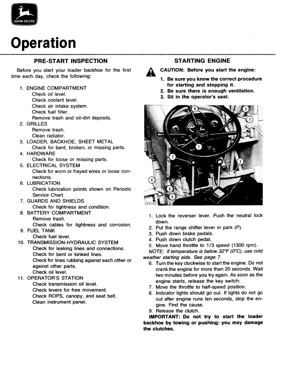 JOHN DEERE 401C BACKHOE LOADER OPERATOR MANUAL OMT72114