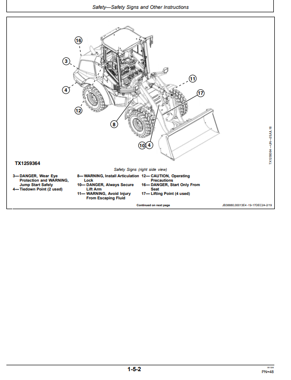 JOHN DEERE 244L/324L 4WD LOADER OPERATOR MANUAL OMT414574X19