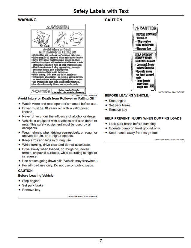 JOHN DEERE XUV835E, XUV835M, XUV835R GATOR™ UTILITY VEHICLE OPERATOR MANUAL OMUC15807