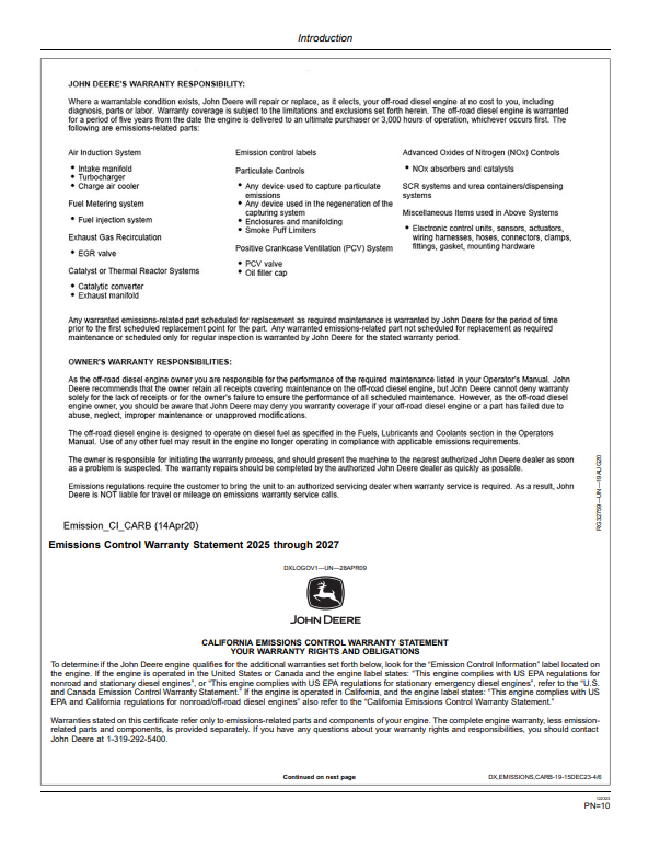 JOHN DEERE 710K BACKHOE LOADER OPERATOR MANUAL OMT307770