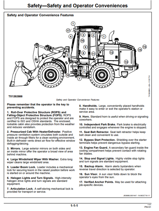 JOHN DEERE 524L 4WD LOADER OPERATOR MANUAL OMT406387X19