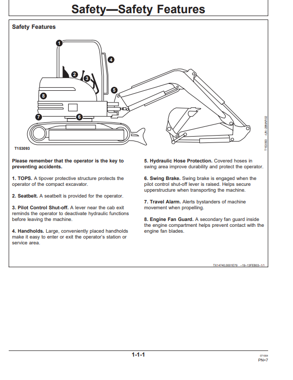 JOHN DEERE 50C ZTS EXCAVATOR OPERATOR MANUAL OMT190903