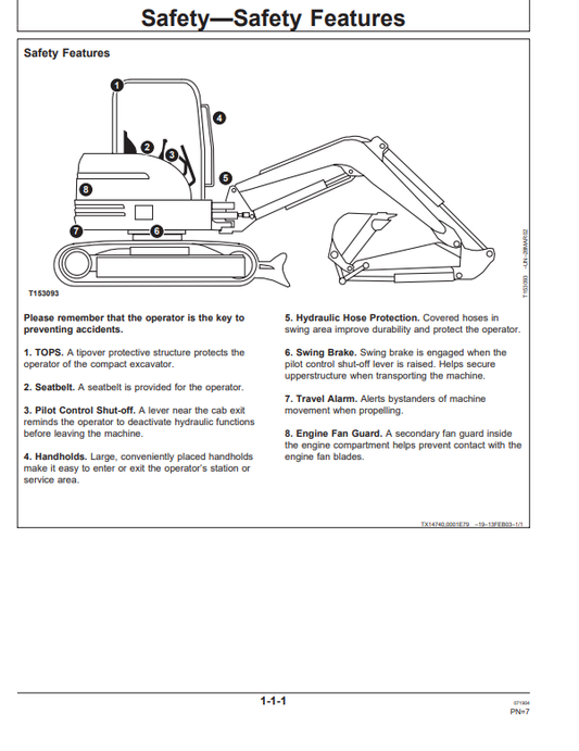 JOHN DEERE 50C ZTS EXCAVATOR OPERATOR MANUAL OMT190903