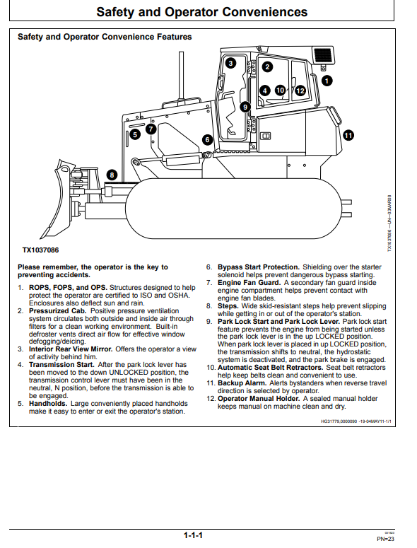 JOHN DEERE 750J CRAWLER DOZER OPERATOR MANUAL OMT227146