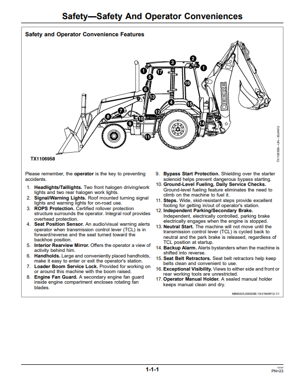 JOHN DEERE 710K BACKHOE LOADER OPERATOR MANUAL OMT307770