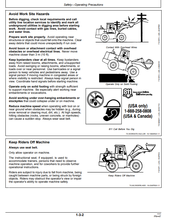 JOHN DEERE 644 G 4WD LOADER OPERATOR MANUAL OMT528231X019