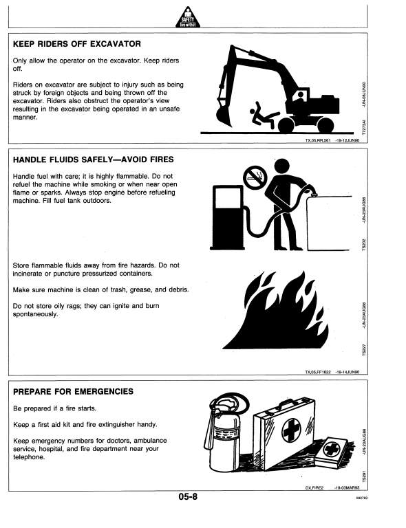 JOHN DEERE 595D EXCAVATOR OPERATOR MANUAL OMT149277