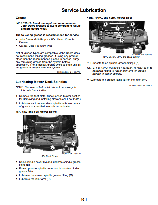 JOHN DEERE RESIDENTIAL ZERO TURN Z515E, Z530M, Z530R, Z45R OPERATOR MANUAL OMUC44852