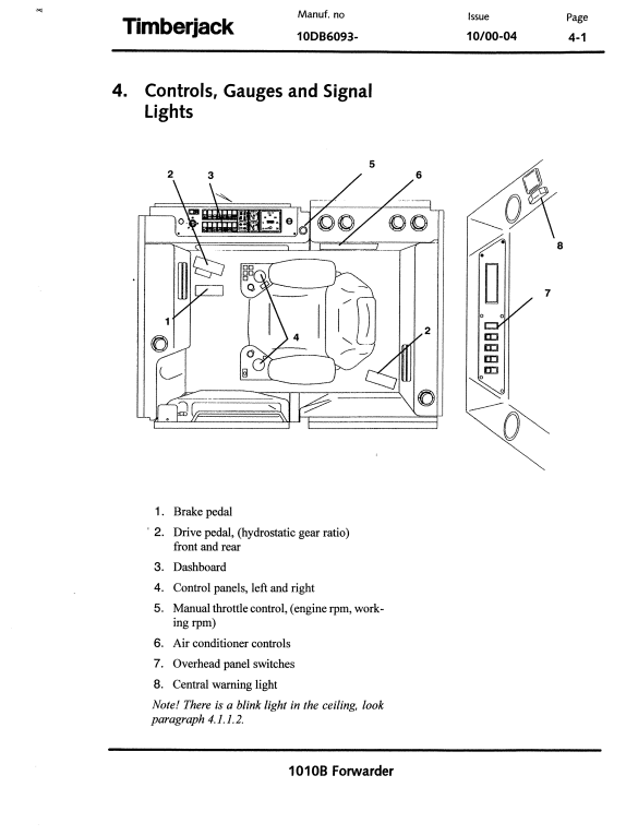 JOHN DEERE 1010B FORWARDER OPERATOR MANUAL F061130