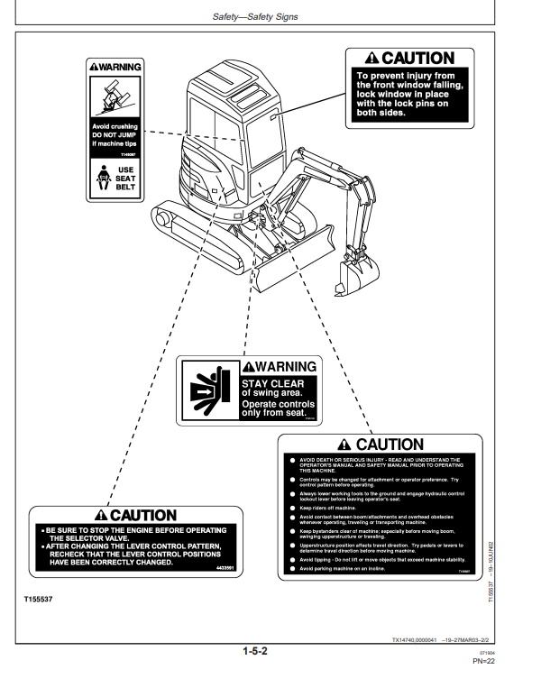 JOHN DEERE 50C ZTS EXCAVATOR OPERATOR MANUAL OMT190903