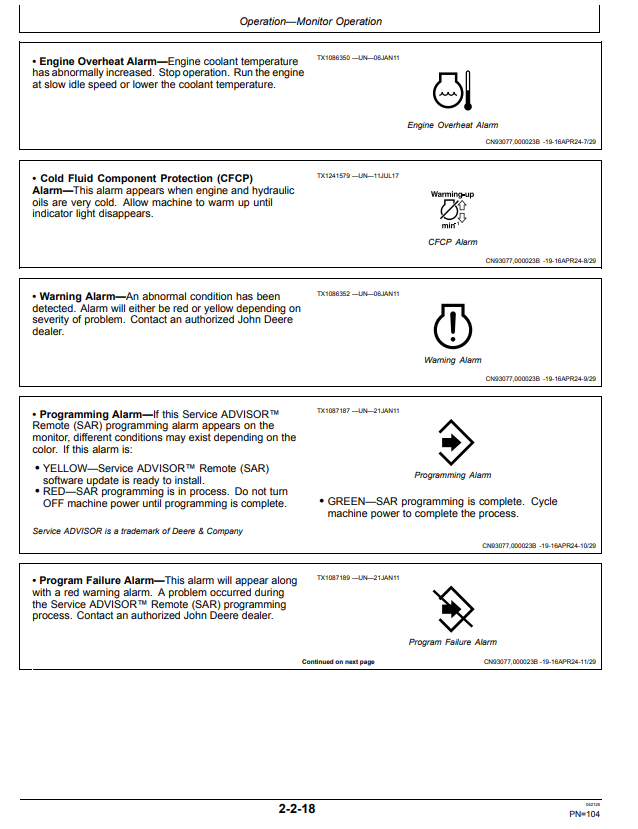 JOHN DEERE 160GLC AND 180GLC EXCAVATOR OPERATOR MANUAL OMT364032X19