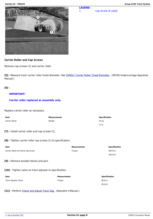 JOHN DEERE 350DLC EXCAVATOR REPAIR TECHNICAL MANUAL TM2360