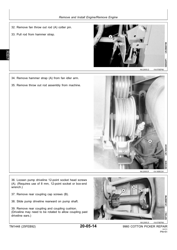 JOHN DEERE 9960 COTTON PICKER REPAIR MANUAL TM1448