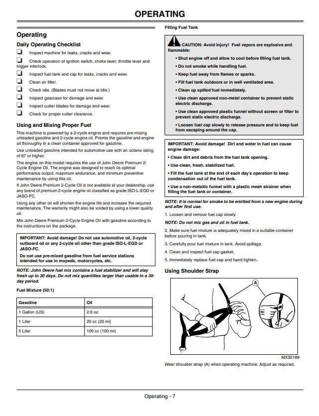 JOHN DEERE EH2659LE, HT22L EXTENDED REACH HEDGE TRIMMER, HEDGE TRIMMER ATTACHMENT OPERATOR MANUAL OMPS11013