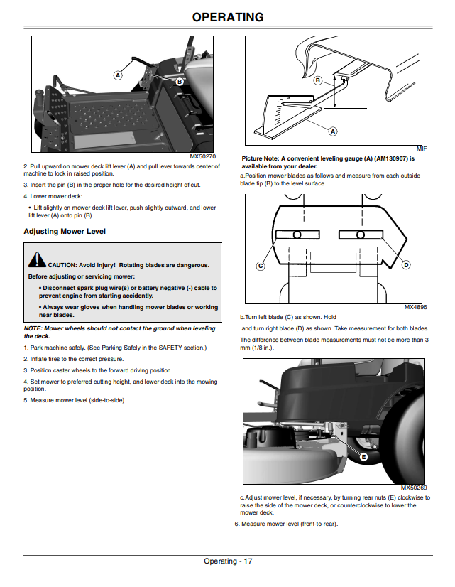 JOHN DEERE Z235, Z255 EZTRAK OPERATOR MANUAL OMM166319