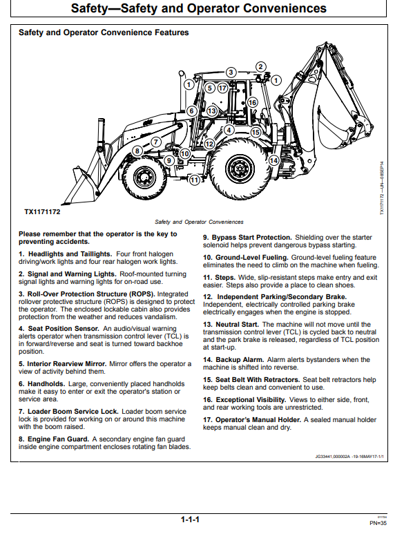 JOHN DEERE 710L BACKHOE LOADER OPERATOR MANUAL OMT426490X19