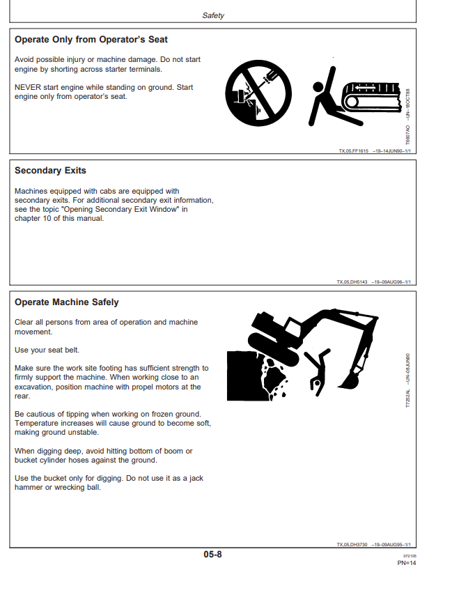 JOHN DEERE 750 EXCAVATOR OPERATOR MANUAL OMT185897