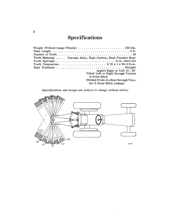 JOHN DEERE 250 LANDSCAPE RAKE OPERATOR MANUAL OMU14269