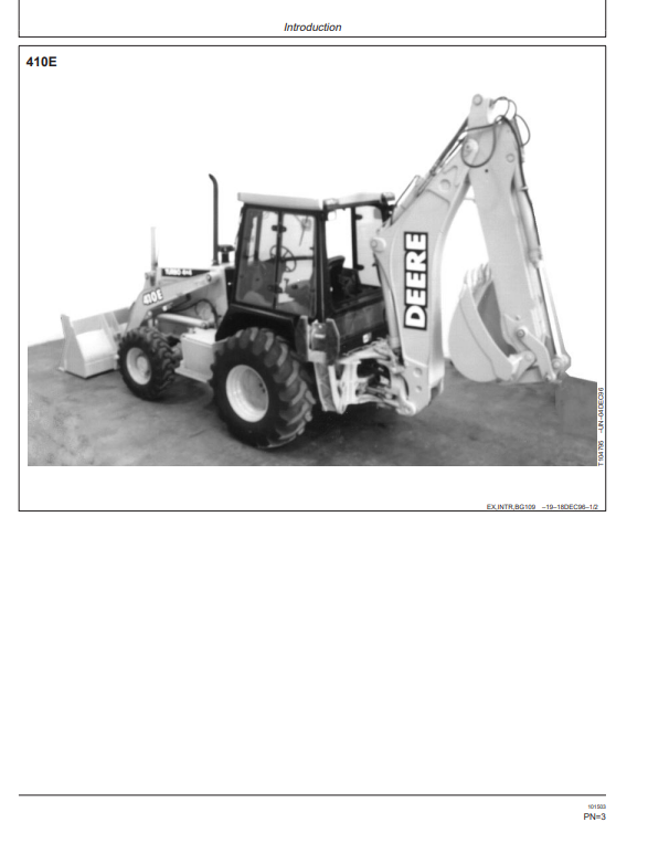 JOHN DEERE 410E BACKHOE LOADER OPERATOR MANUAL OMT184380