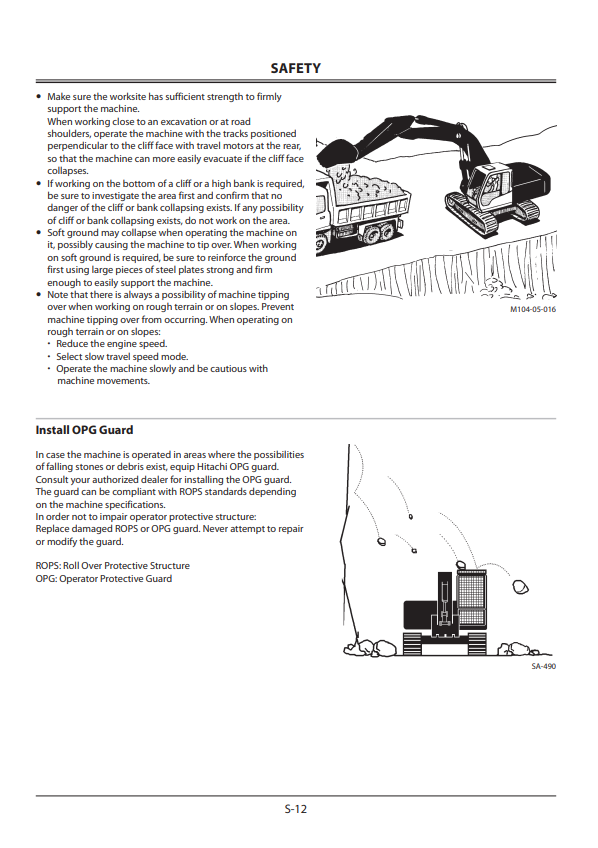 HITACHI ZAXIS 470LC-5G, 670LC-5G, 870LC-5G HYDRAULIC EXCAVATOR OPERATOR MANUAL ENMJACLA22
