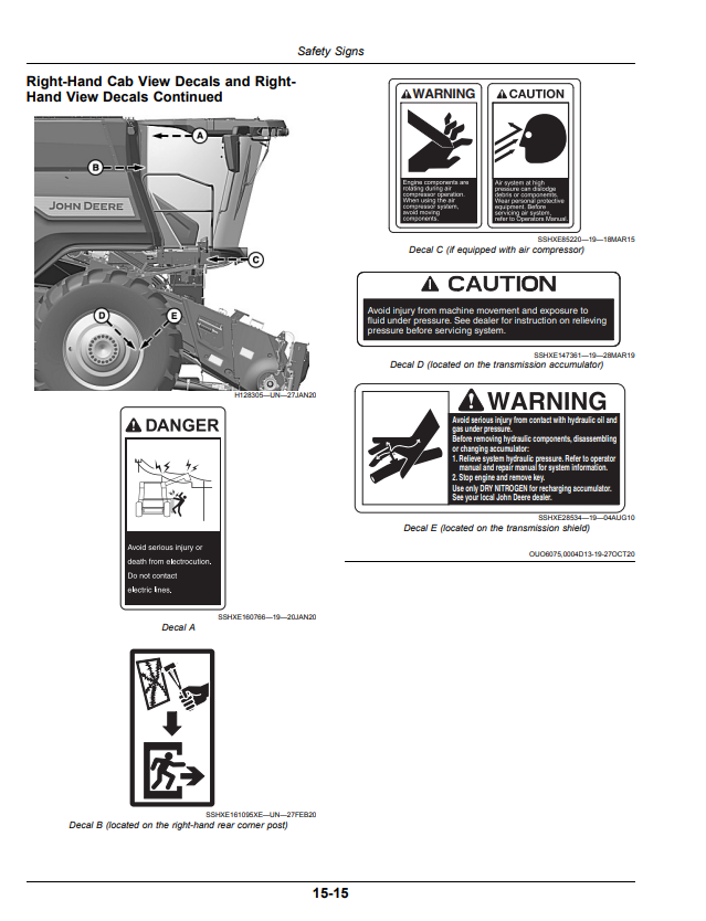 JOHN DEERE X9 1000 AND X9 1100 COMBINE OPERATOR MANUAL OMDXE11749