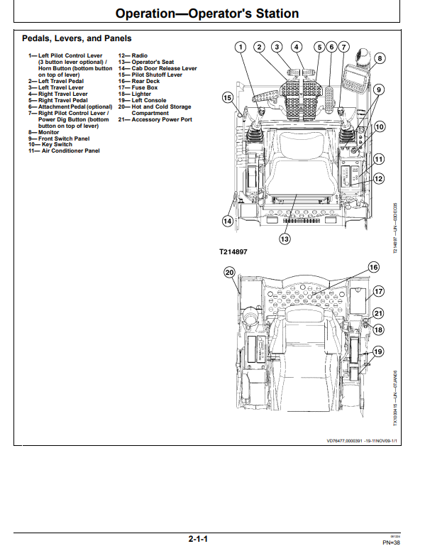 JOHN DEERE 240D LC AND 270D LC EXCAVATOR OPERATOR MANUAL OMT221092