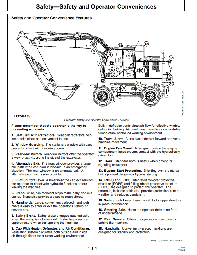 JOHN DEERE 190GW WHEELED EXCAVATOR OPERATOR MANUAL OMT410025X19