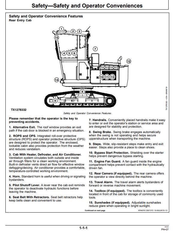 HITACHI ZAXIS 210F-FE-6N FORESTRY EXCAVATOR OPERATOR MANUAL OMT390728X19
