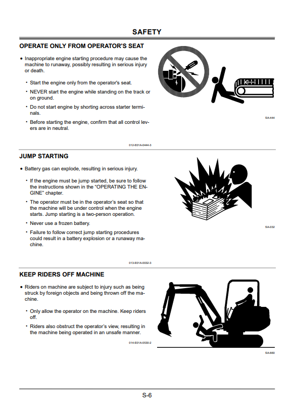 HITACHI ZAXIS 27U, 30U, 35U, 40U, 50U EXCAVATOR OPERATOR MANUAL EM1LA21