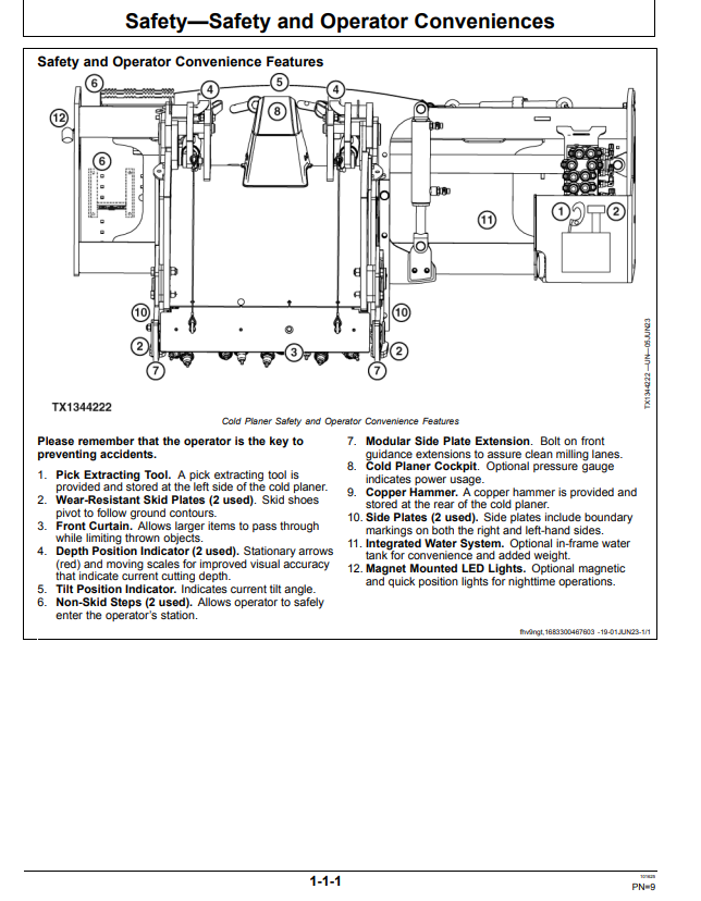 JOHN DEERE CP18G, CP24G, CP30G AND CP40G COLD PLANER OPERATOR MANUAL OMT490696X019