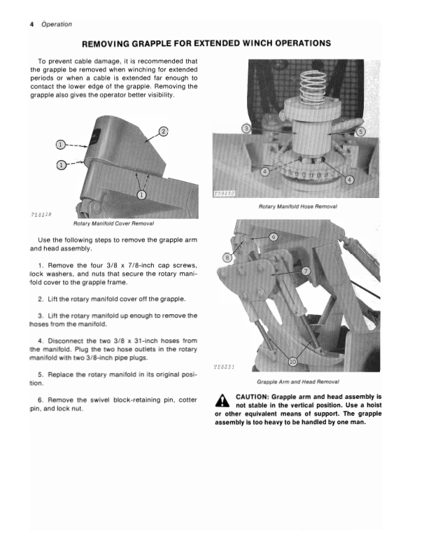 JOHN DEERE 3605 GRAPPLE OPERATOR MANUAL OMT44791
