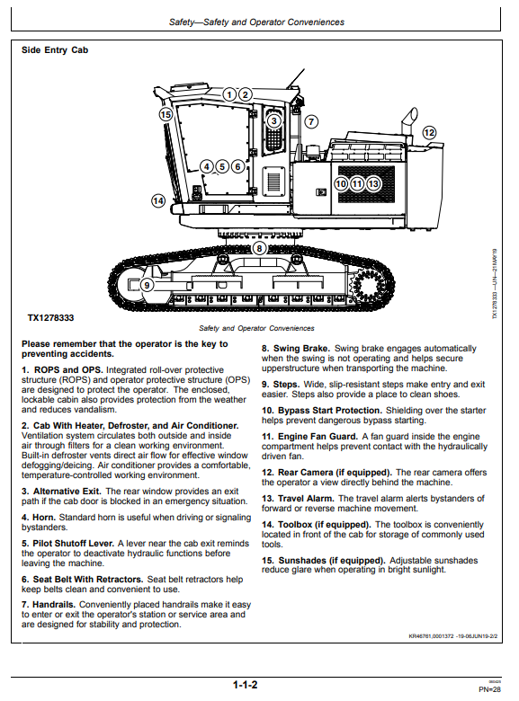 HITACHI ZAXIS 210F-FE-6N FORESTRY EXCAVATOR OPERATOR MANUAL OMT390728X19