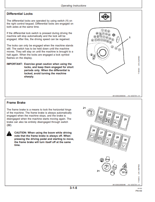 JOHN DEERE 1470D HARVESTER OPERATOR MANUAL OMF069336
