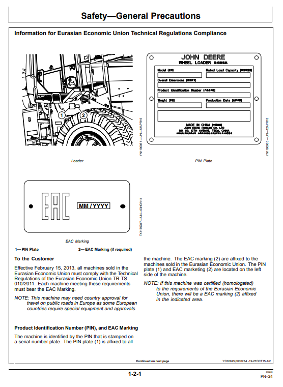 JOHN DEERE WL56 LOADER OPERATOR MANUAL OMT314168