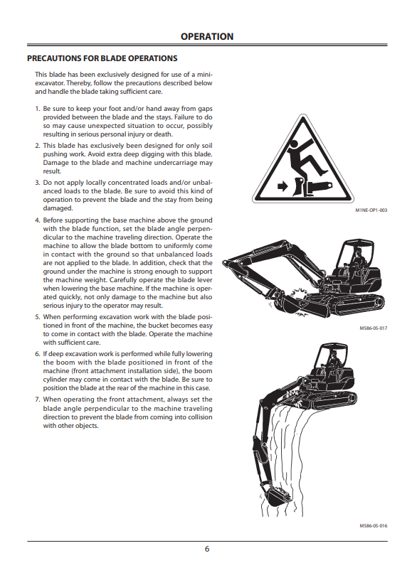 HITACHI ZAXIS 35U-3, 50U-3, 60USB-3 HYDRAULIC ANGLE BLADE OPERATOR MANUAL EM1NEOP21