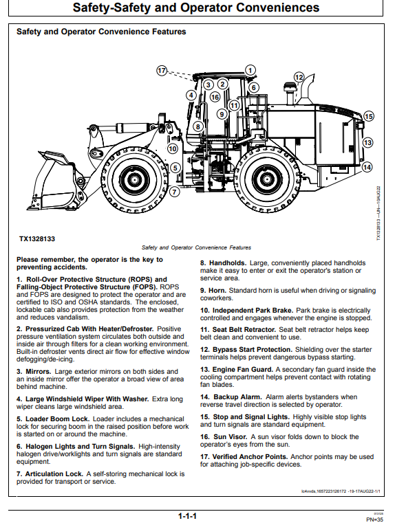 JOHN DEERE 744 P-TIER GEN-A 4WD LOADER OPERATOR MANUAL OMT461920X019