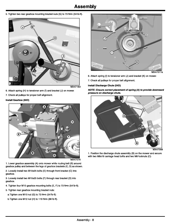 JOHN DEERE 54D, 62 MID MOUNT MOWER OPERATOR MANUAL OMLVU25620