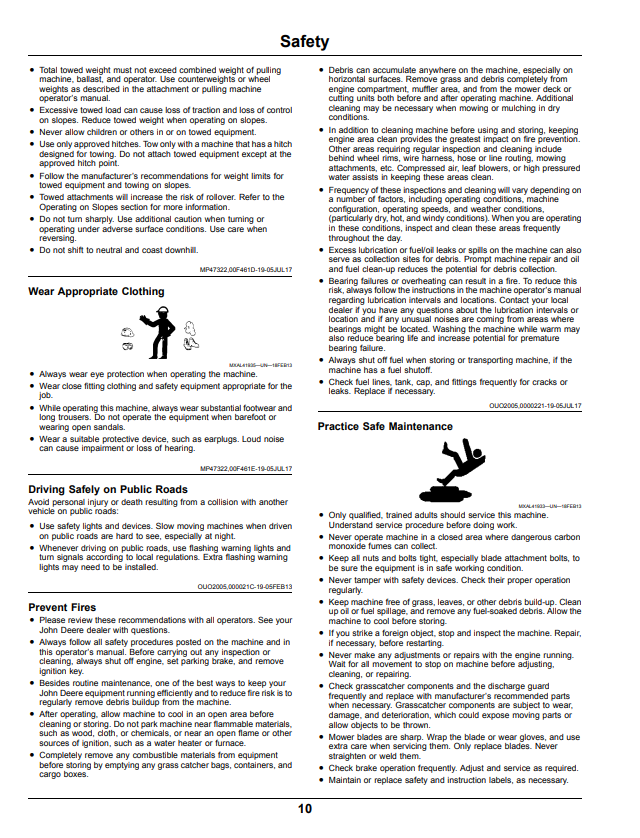 JOHN DEERE Z335E, Z345M, Z345R ZTRAK™ OPERATOR MANUAL OMUC13764