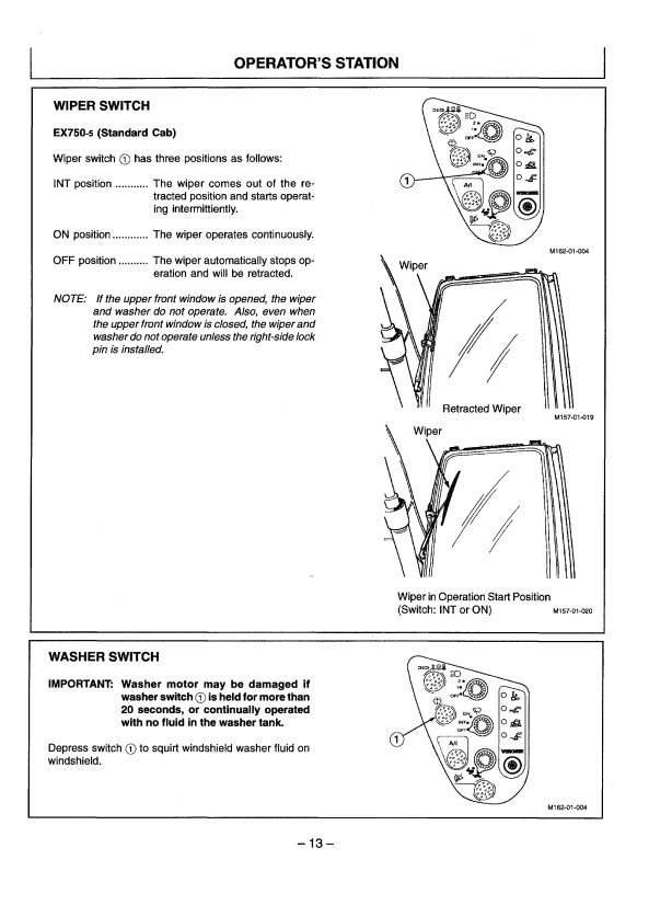 HITACHI EX200-5 EXCAVATOR OPERATOR MANUAL EM14MEN13