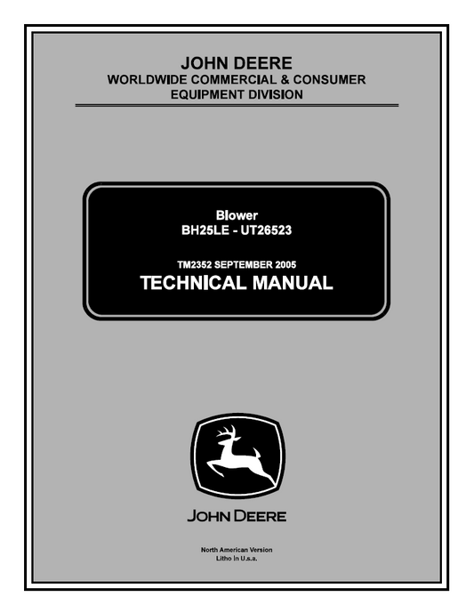 TM2352 John Deere BH25LE UT26523 Blower Technical Repair Manual
