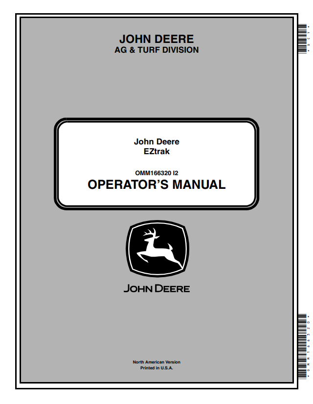 JOHN DEERE Z235, Z255 EZTRAK OPERATOR MANUAL OMM166320