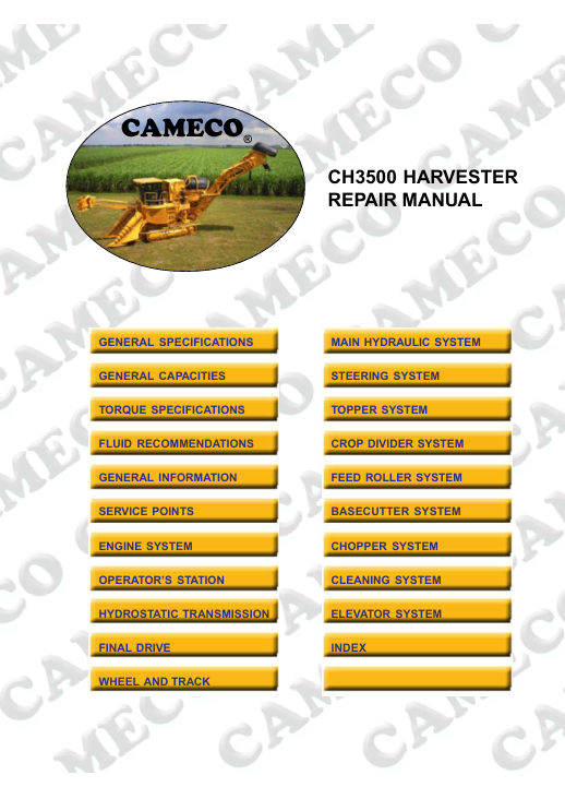 JOHN DEERE CH3500 HARVESTER REPAIR MANUAL