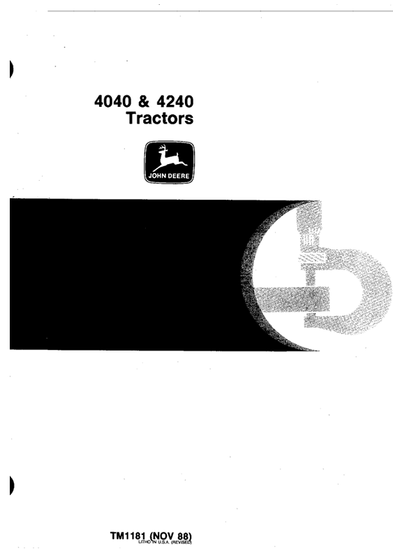 JOHN DEERE 4040, 4240 TRACTOR TECHNICAL MANUAL TM1181