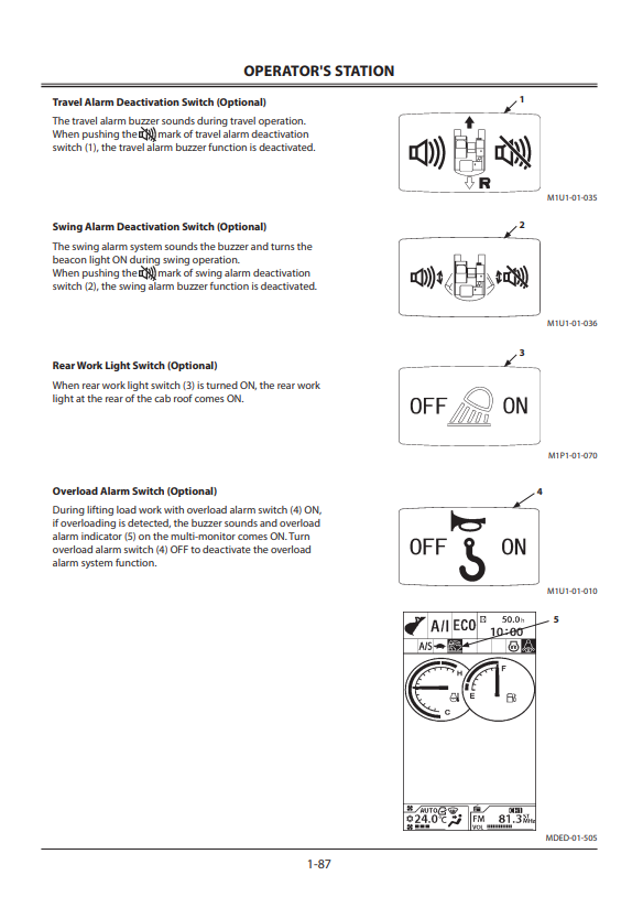 HITACHI ZAXIS 75US-5N, 85USB-5N HYDRAULIC EXCAVATOR OPERATOR MANUAL ENMDECNA17