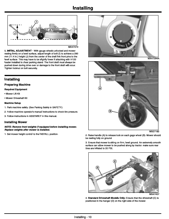 JOHN DEERE 54D, 62 MID MOUNT MOWER OPERATOR MANUAL OMLVU25620