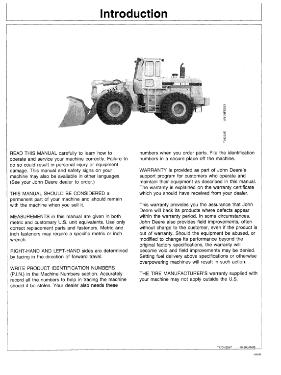 JOHN DEERE 744E LOADER OPERATOR MANUAL OMAT162185