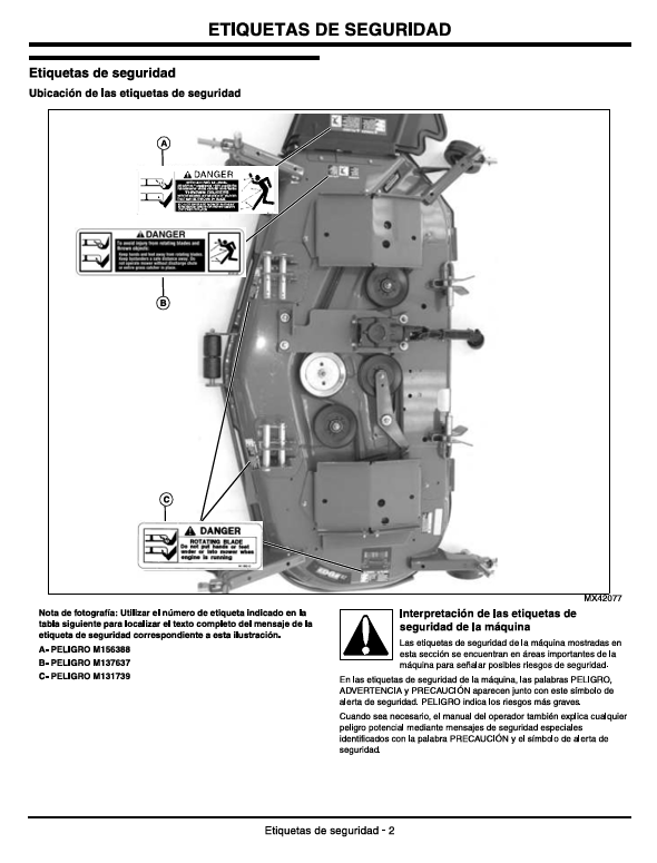 JOHN DEERE 54D, 62D1, 62D2 MID MOUNT MOWER OPERATOR MANUAL OMLVU22482