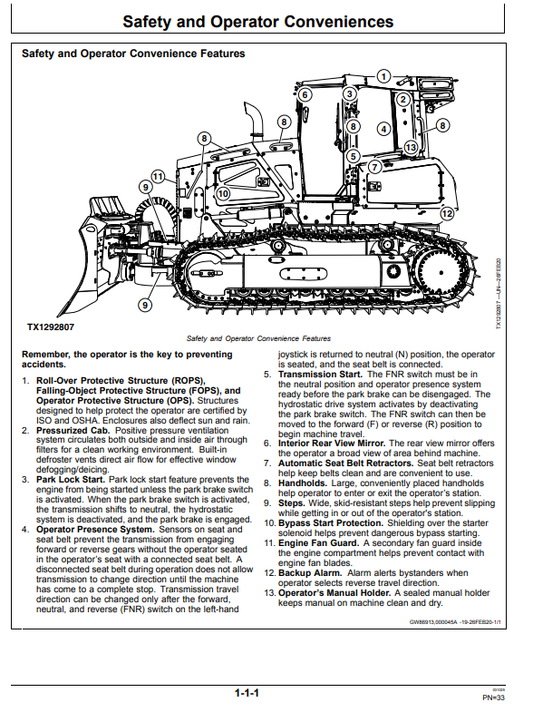 JOHN DEERE 750L CRAWLER DOZER OPERATOR MANUAL OMT409551X19