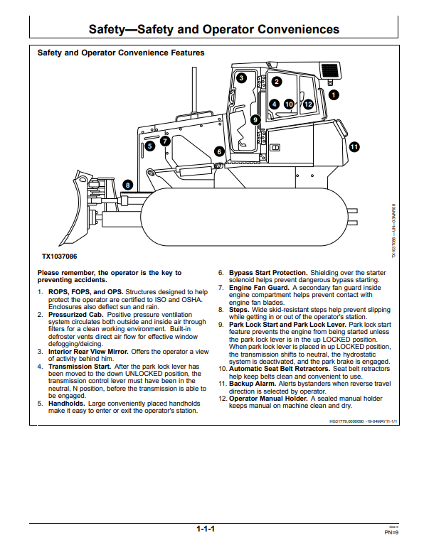 JOHN DEERE 750J AND 850J CRAWLER DOZER OPERATOR MANUAL OMT202117
