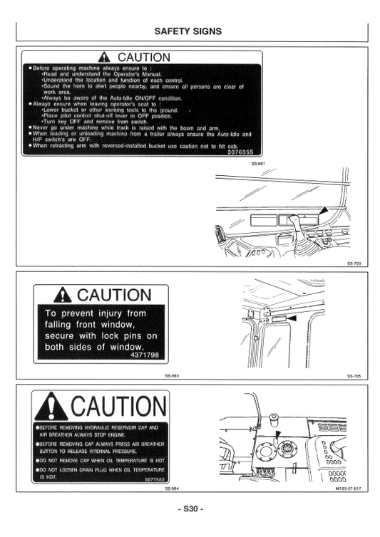 HITACHI EX225USR, EX225USR-LC EXCAVATOR OPERATOR MANUAL EM14W12
